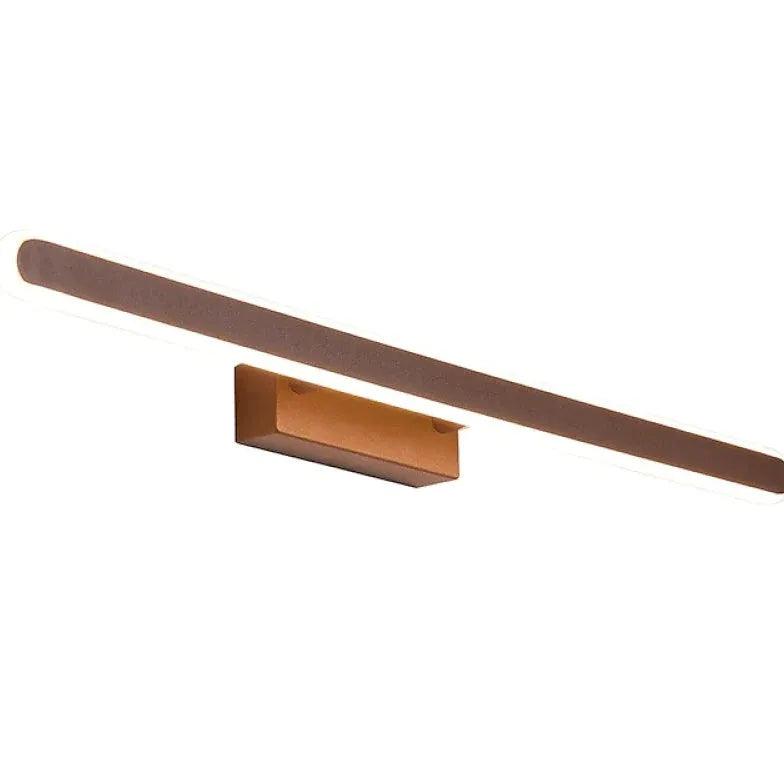 Brown Linear Aluminum Bathroom Wall Light - Clowas