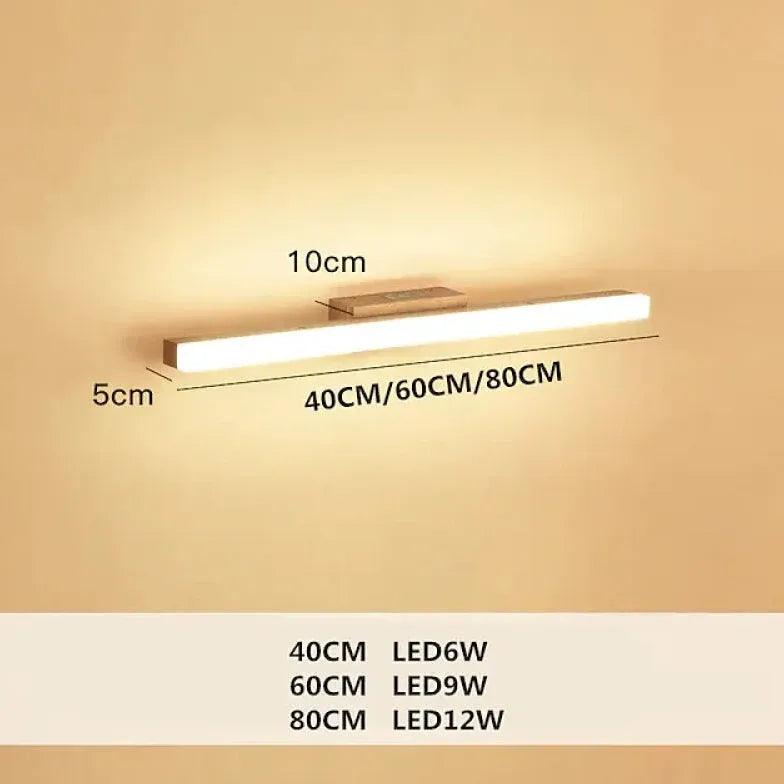 Concise Wooden Modern Bathroom Mirror Lights - Clowas