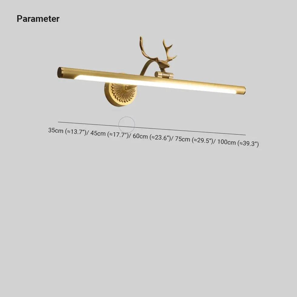 Vintage Antler Linear Bathroom Mirror Lights - Clowas