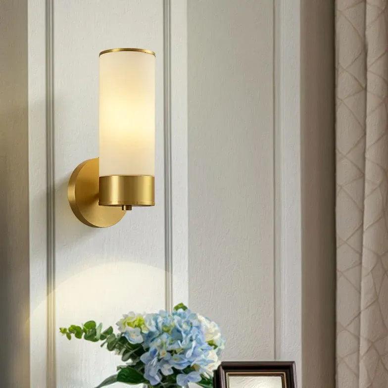 Cylinder for Bathroom Brass Wall Lights - Clowas