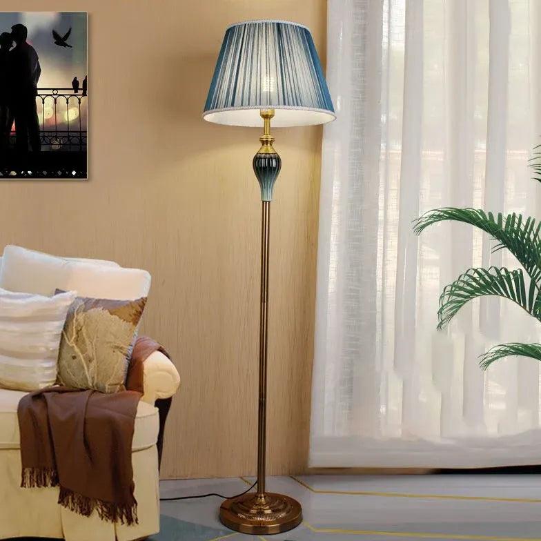 Light Beige Trapezoidal Retro Floor Lamp - Clowas