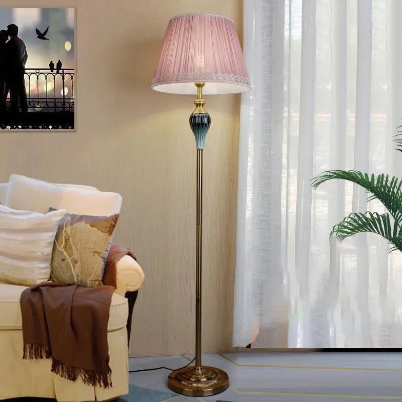 Light Beige Trapezoidal Retro Floor Lamp - Clowas