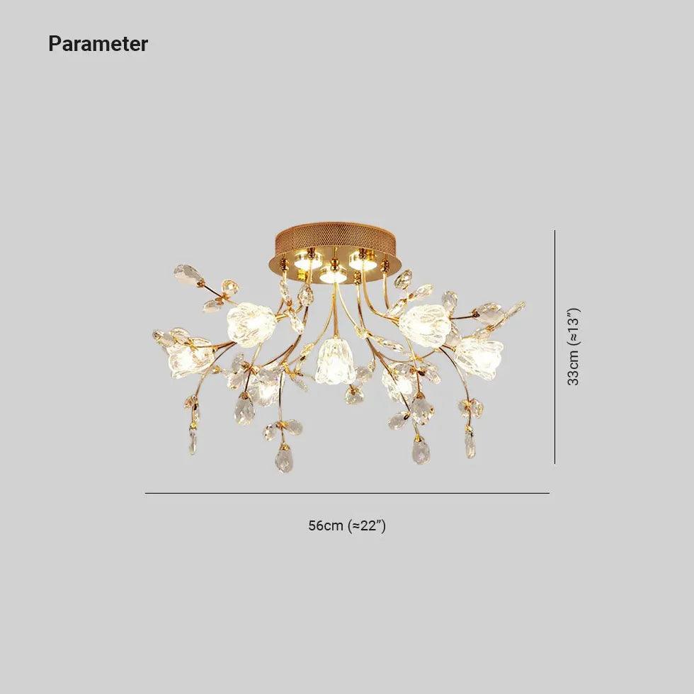Crystal Flower Modern Luxurious Ceiling Light - Clowas