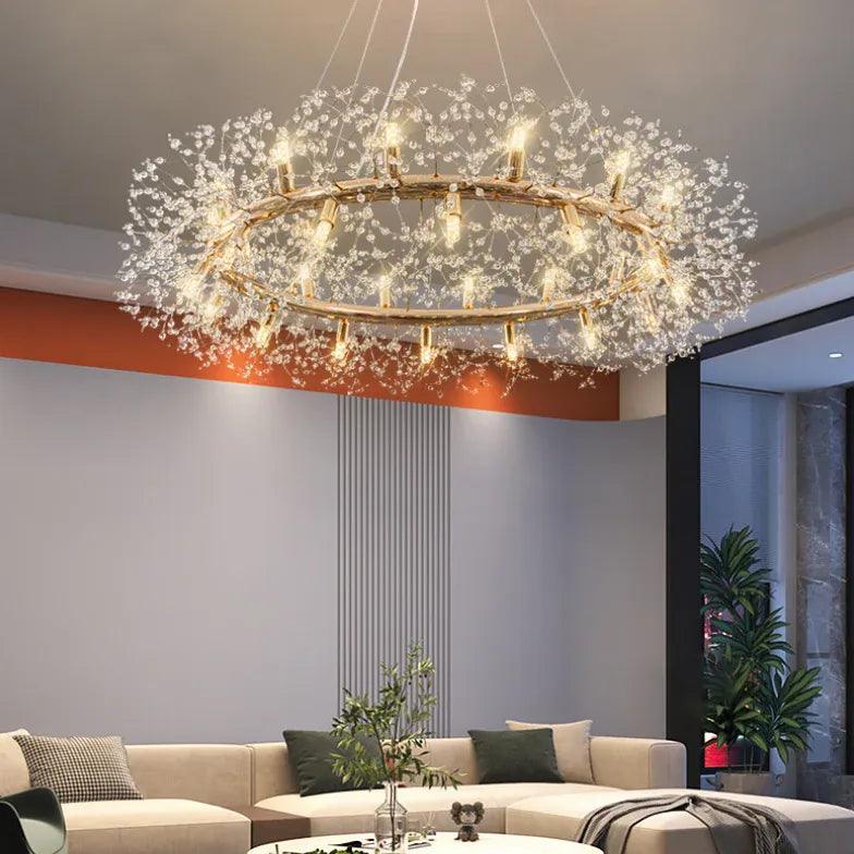 Star Branches Crystal Gold Chandelier - Clowas