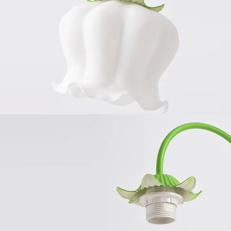 Three-Head Lantern Flower Green Floor Lamp - Clowas