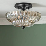 Petal Shaped Glass Lampshade Vintage Ceiling Light - Clowas