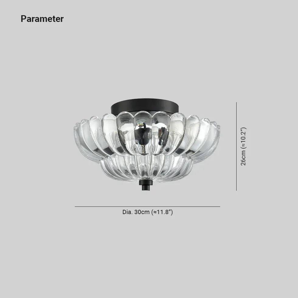 Petal Shaped Glass Lampshade Vintage Ceiling Light - Clowas