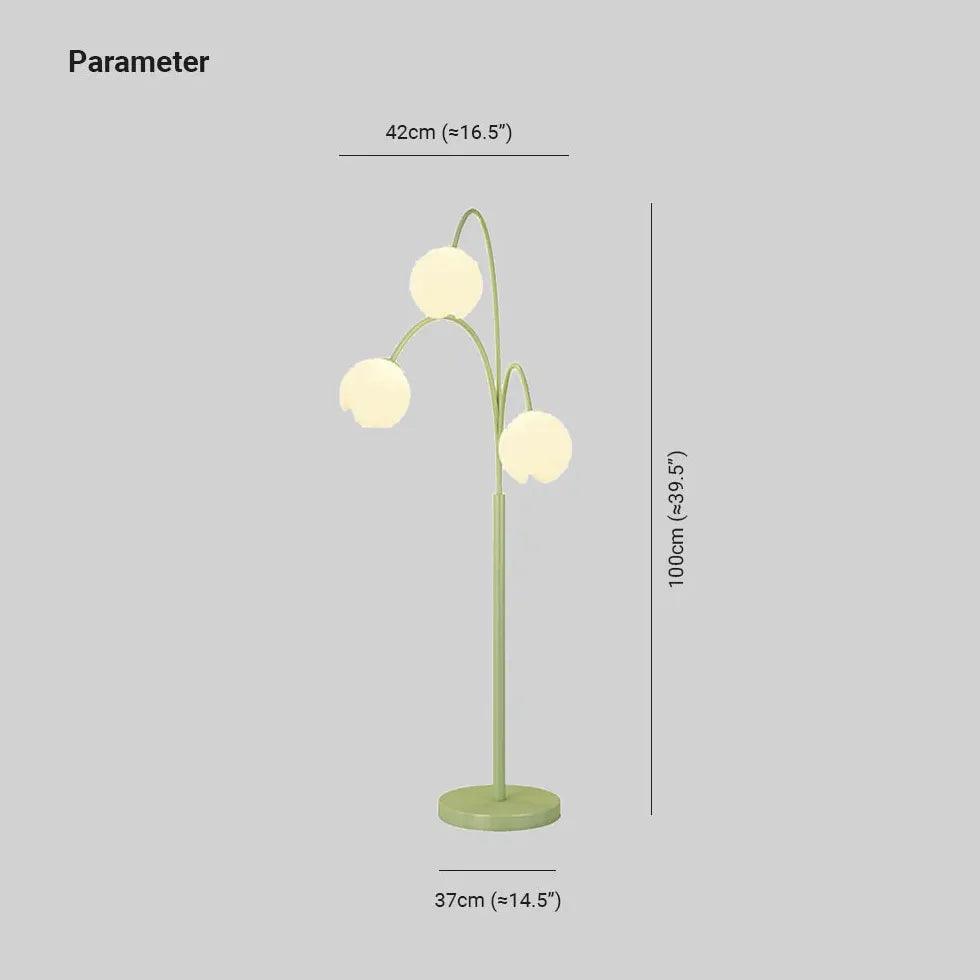 Three-Head White Flower Green Floor Lamp - Clowas