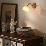 Petal glass Brass Vintage Wall Lights - Clowas