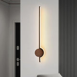 Minimalist Wooden Long Bedroom Wall Light