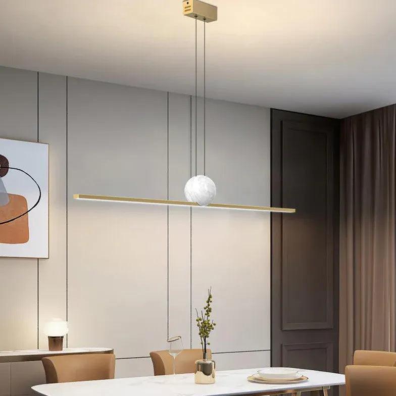 Linear Metal Minimalist LED Dining Room Pendant Light - Clowas