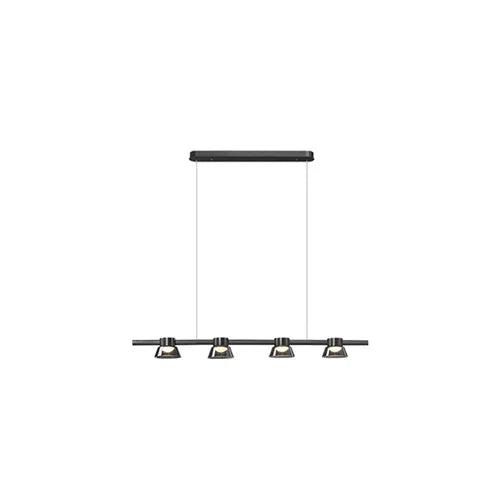 Linear Multi-Light Black Glass Pendant Light - Clowas