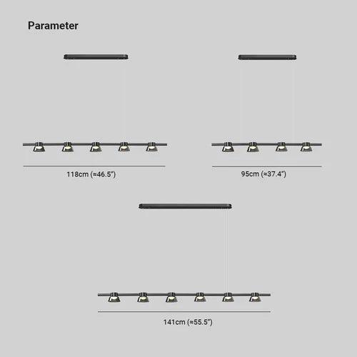 Linear Multi-Light Black Glass Pendant Light - Clowas