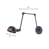 Long Arm Adjustable Black Industrial Wall Lights - Clowas