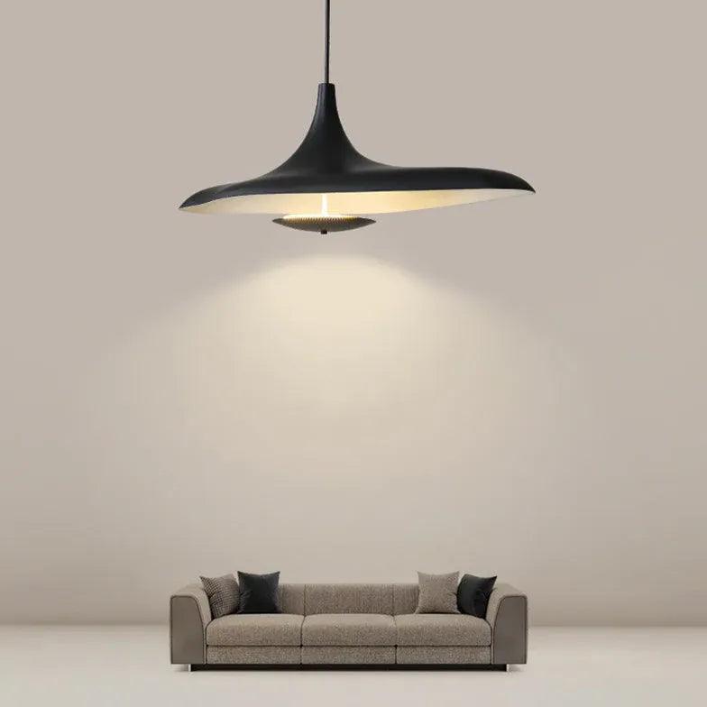 Long Frisbee Black Modern Pendant Light - Clowas