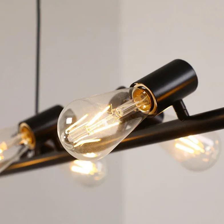 Long Light Bulb Black Industrial Chandelier - Clowas