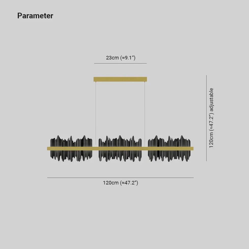 Long Pleated Industrial Living Room Chandelier - Clowas