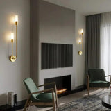 Long Rod Double Headed Gold Wall Lights - Clowas