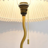 White Vintage Pleated Floor Lamp In Bedroom