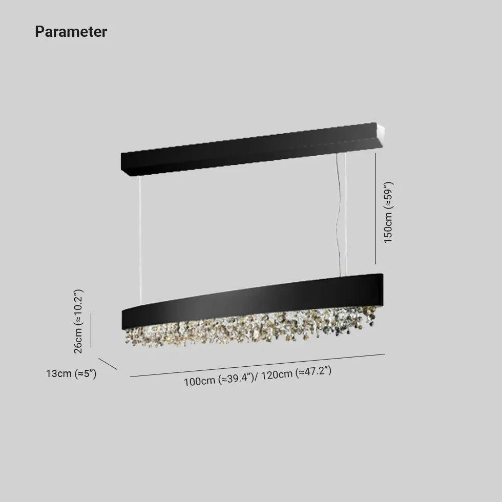 Long Strip Crystal Kitchen Pendant Light - Clowas