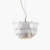 White Scales Disc Design Modern Pendant Light - Clowas