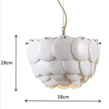 White Scales Disc Design Modern Pendant Light - Clowas