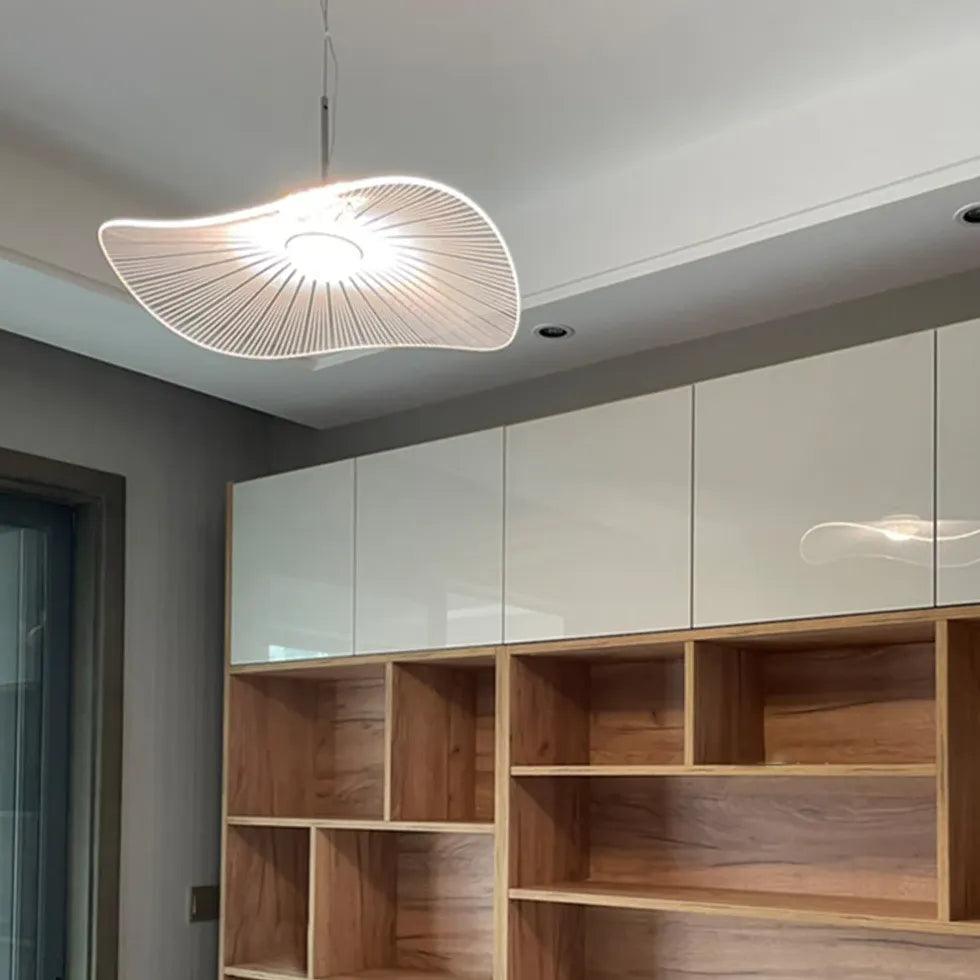 Lotus Leaf-shaped Modern White Acrylic Pendant Light - Clowas