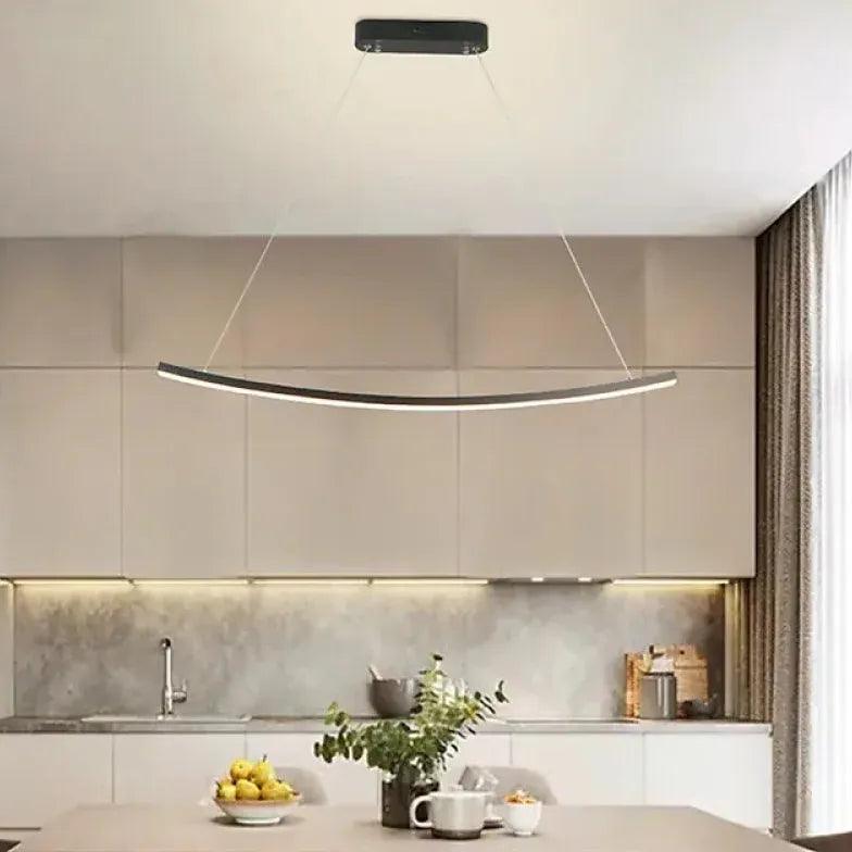 Minimalist Curved Dining Room Pendant Light - Clowas