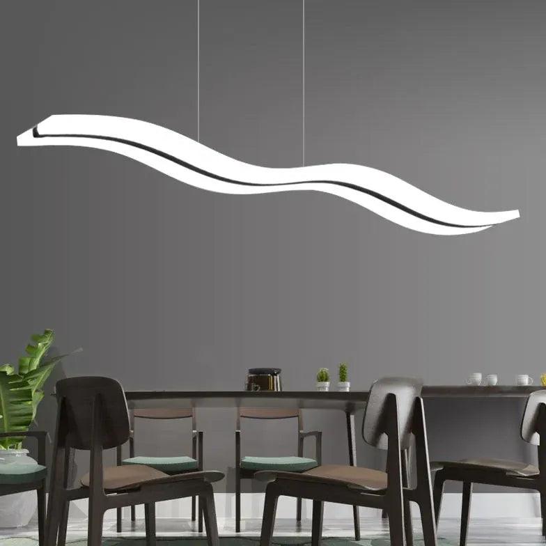 Simple Wave Acrylic Dining Table Pendant Light