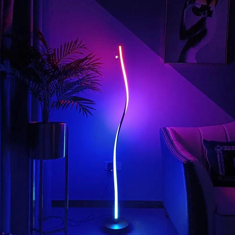 Black and White Linear LED Floor Lamp - Clowas