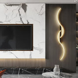Modern Wave Wall Light Metal with Dimmable LED for Living Room