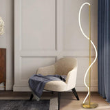 White Tube Curved Line Floor Lamp - Clowas