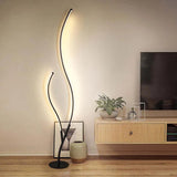 White Double-Tube Streamlined Floor Lamp - Clowas