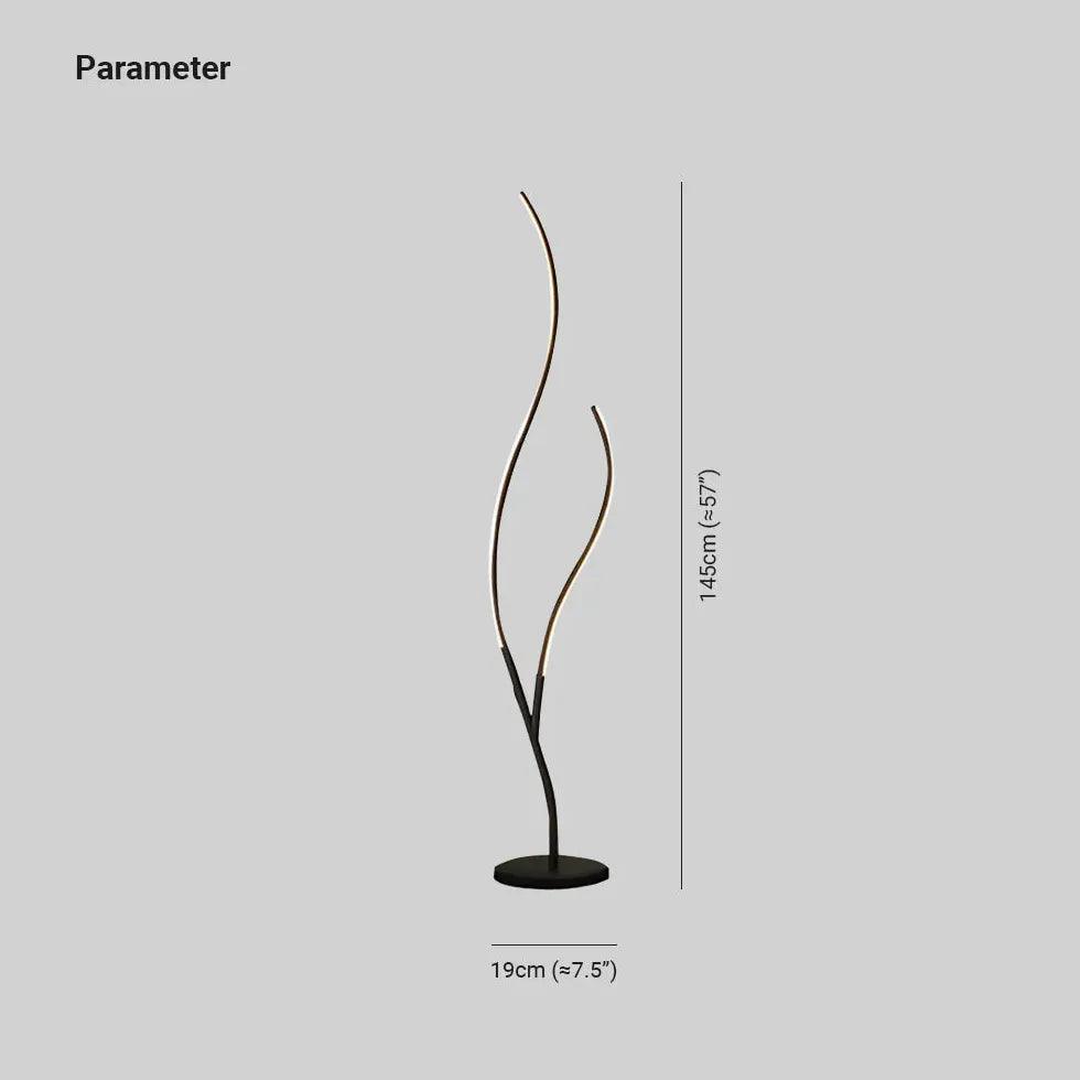 White Double-Tube Streamlined Floor Lamp - Clowas