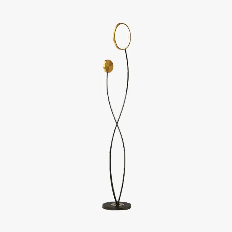 Double Rod Twisted Circular Minimalist Floor Lamp - Clowas