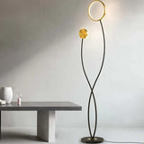 Double Rod Twisted Circular Minimalist Floor Lamp - Clowas