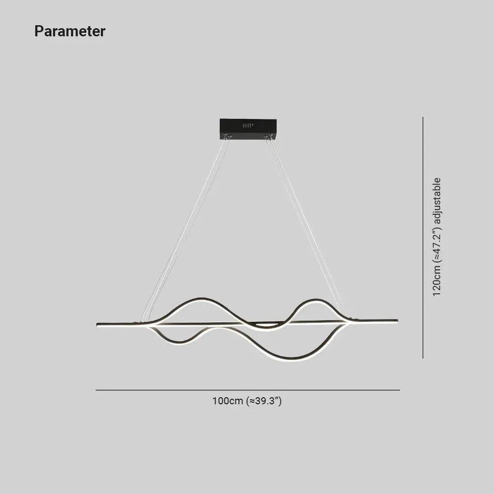 Simple Curved Black Dining Room Pendant Light - Clowas