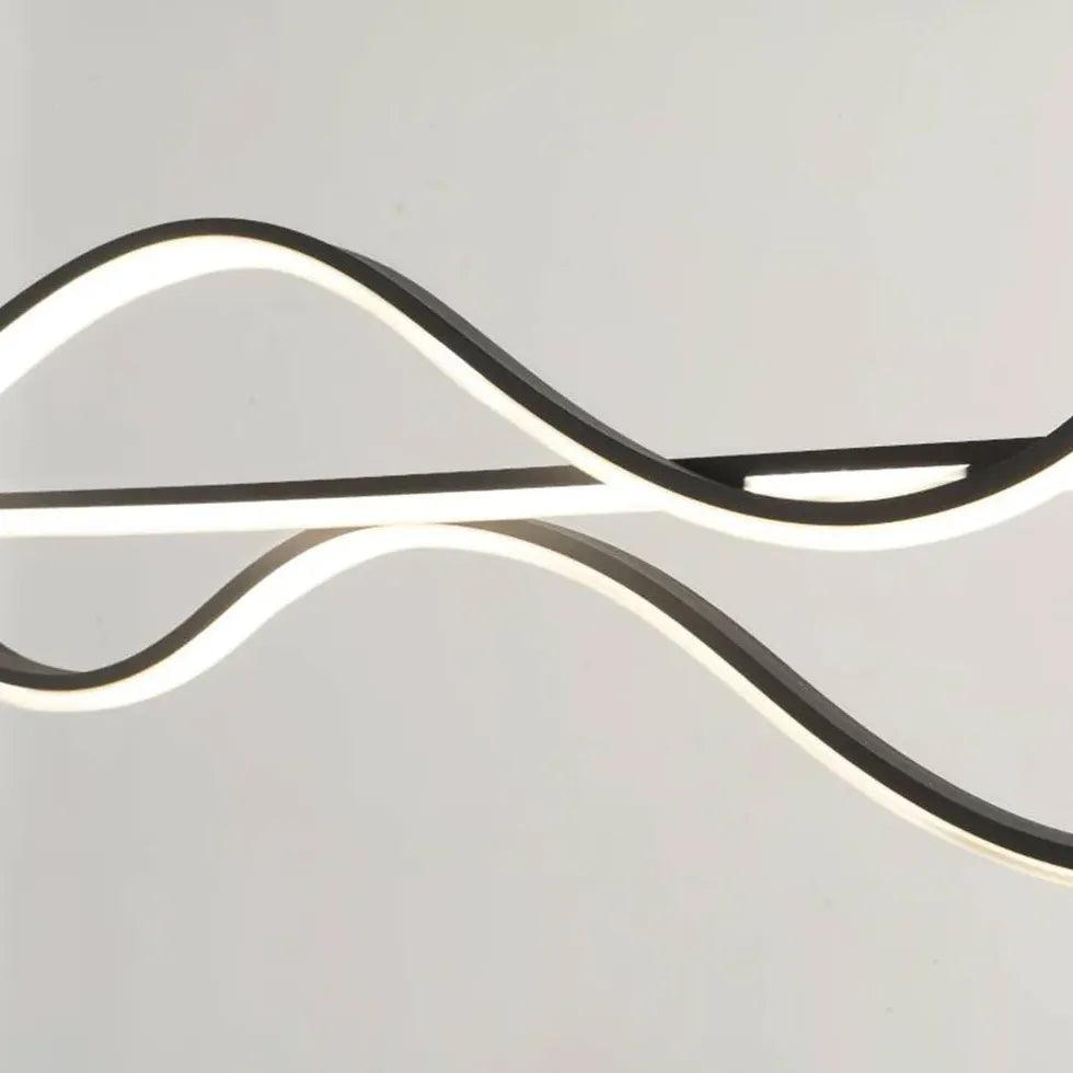 Simple Curved Black Dining Room Pendant Light - Clowas