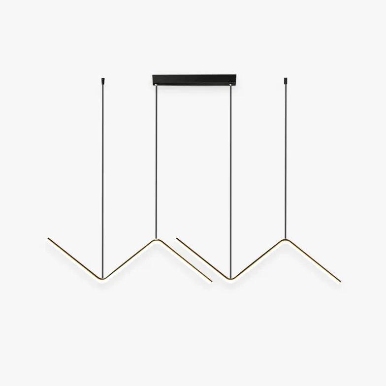 Black Modern Wavy Linear Chandelier - Clowas