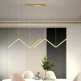 Black Modern Wavy Linear Chandelier - Clowas