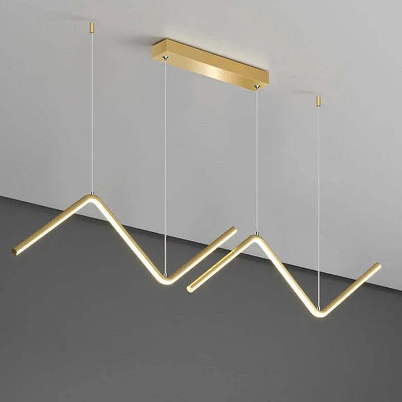 Black Modern Wavy Linear Chandelier - Clowas