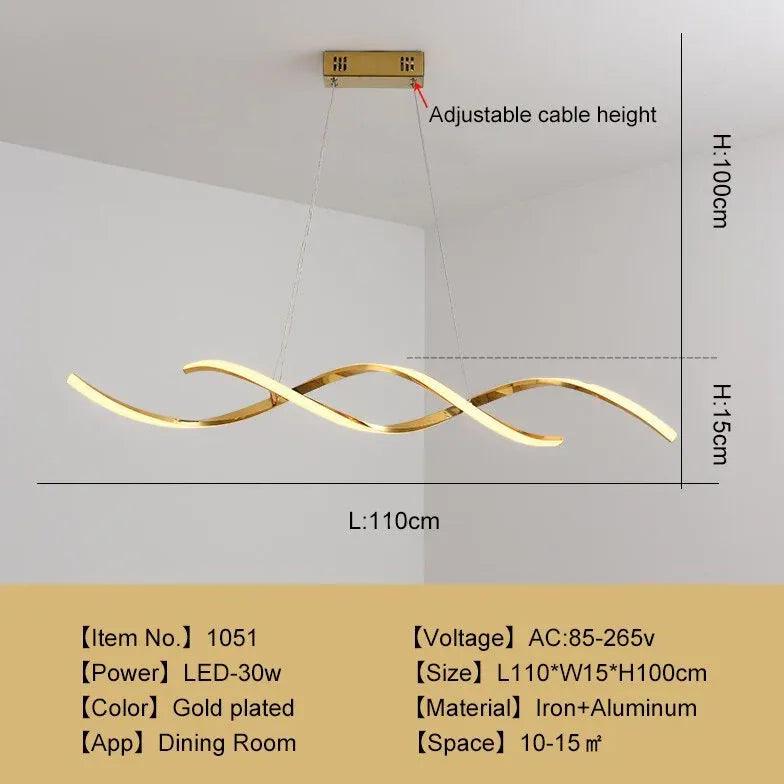 Gold Bar Acrylic Pendant Light - Clowas