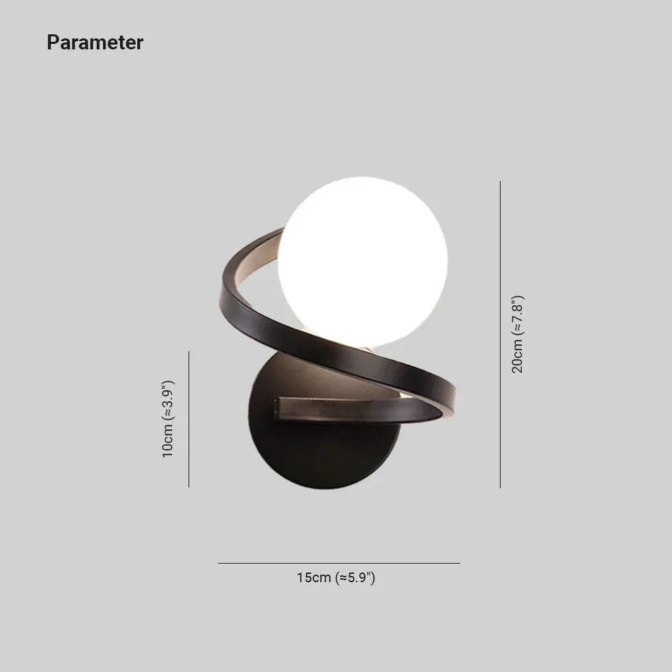 Spiral Globe Glass Bedroom Wall Lights - Clowas