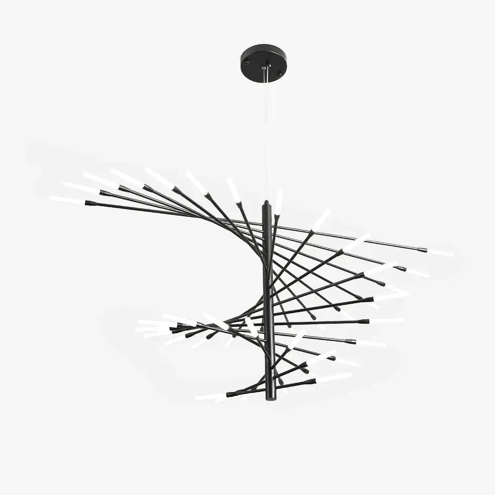 Extended Branch Structure Black Modern LED Chandelier - Clowas