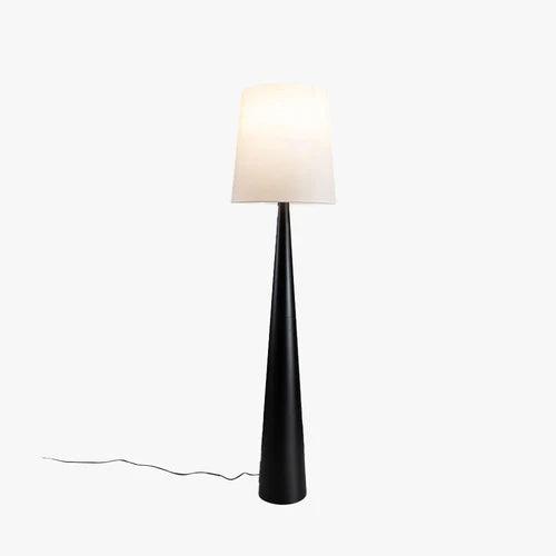 Black Cone-Shaped White Cylindrical Floor Lamp - Clowas