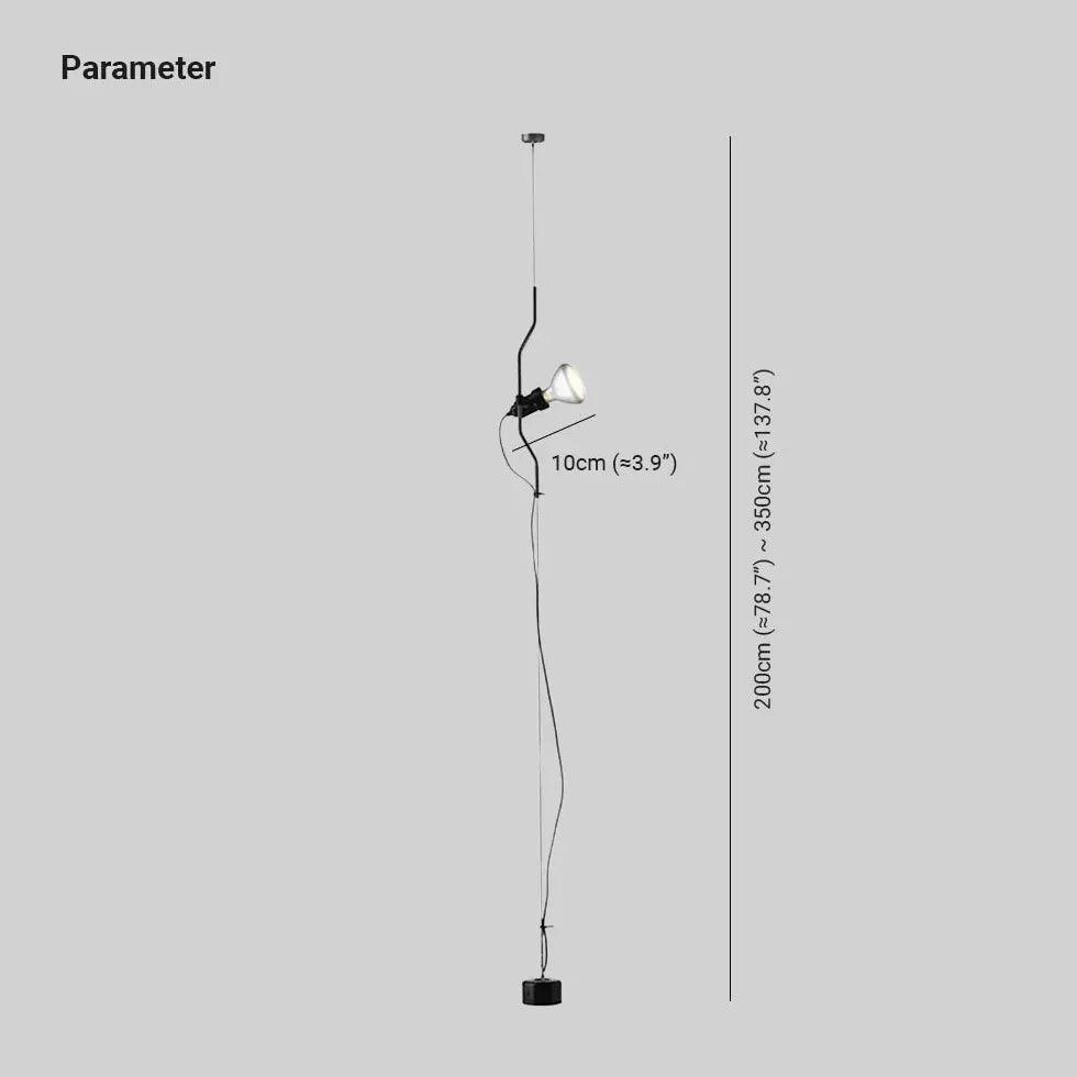 Black Linear Metal Plug Industrial Floor Lamp - Clowas