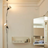 Black Linear Metal Plug Industrial Floor Lamp - Clowas