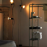 Black Linear Metal Plug Industrial Floor Lamp - Clowas