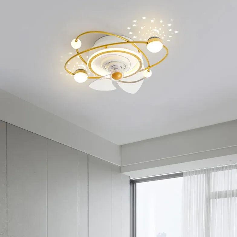 Planets Orbiting Modern Ceiling Fan With Light - Clowas