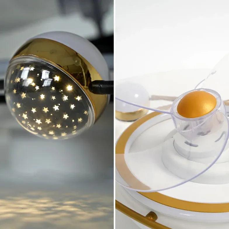 Planets Orbiting Modern Ceiling Fan With Light - Clowas